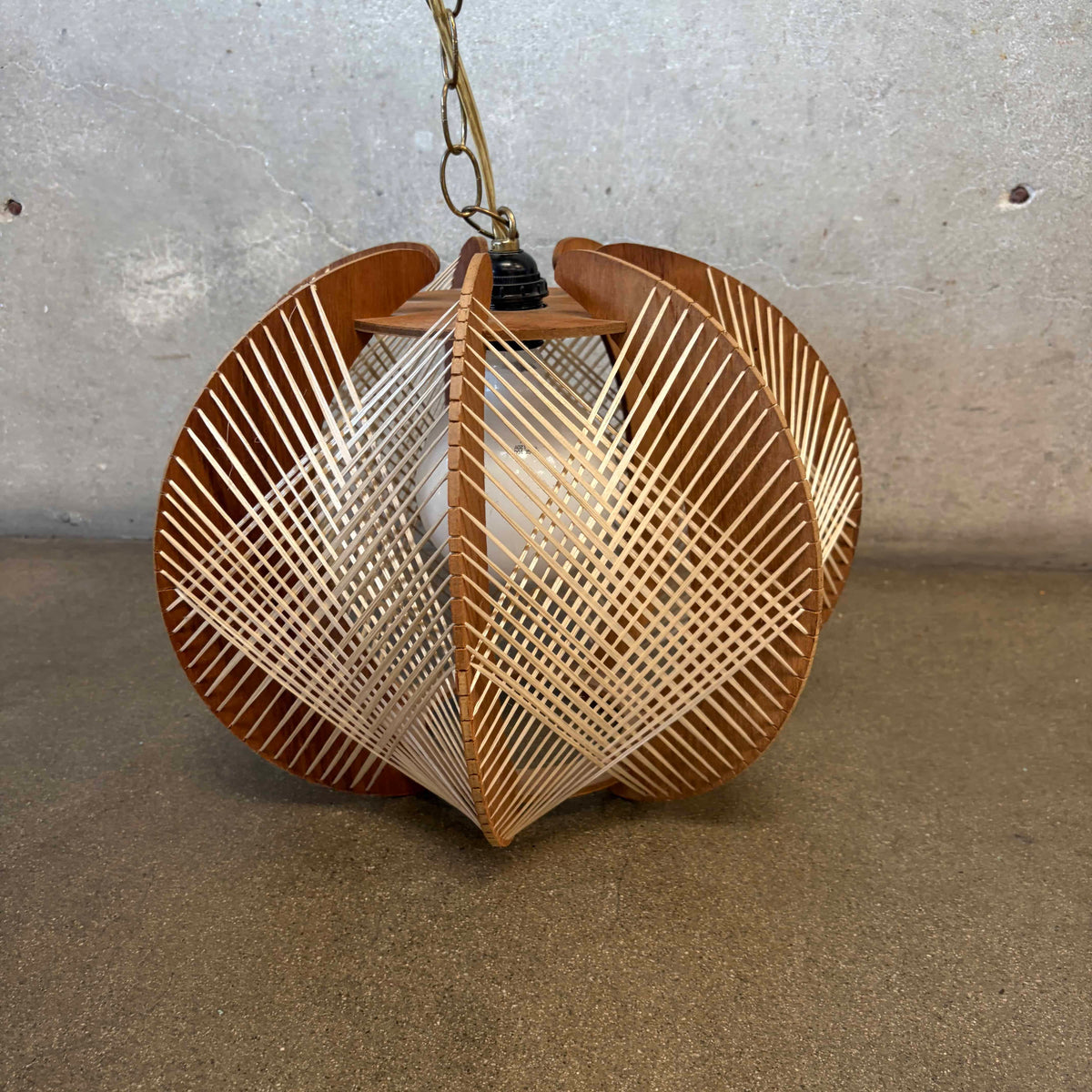 Vintage Danish Hanging Swag Lamp