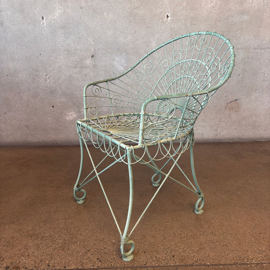 Salterini Type Iron Wire Chair Vintage
