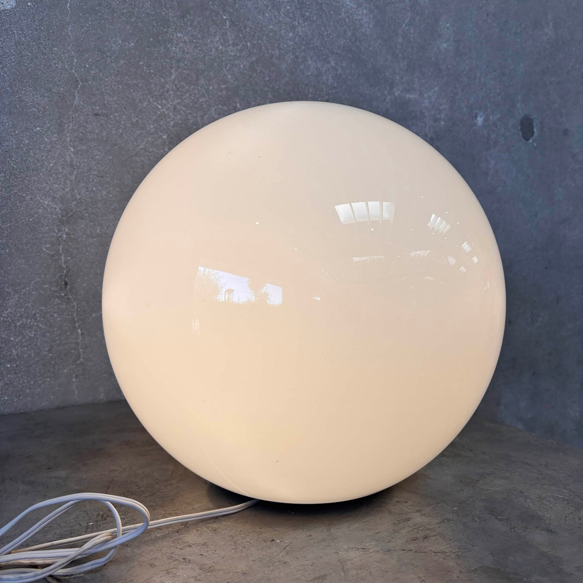 Mid Century Modern Milk Glass Orb Lamp