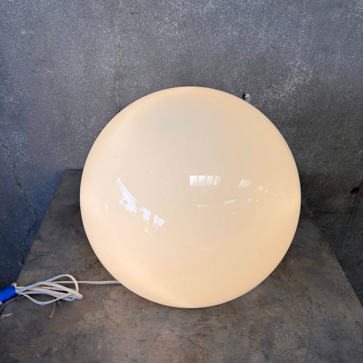 Mid Century Modern Milk Glass Orb Lamp