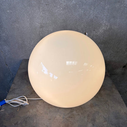 Mid Century Modern Milk Glass Orb Lamp
