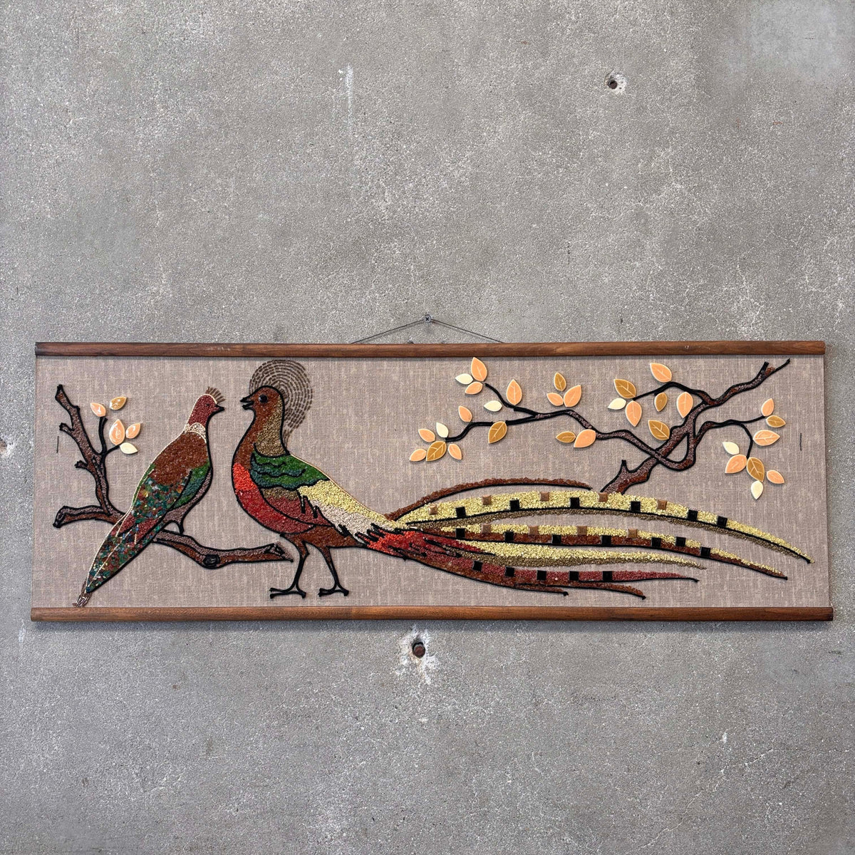 Mid Century Modern Peacock Gravel Art