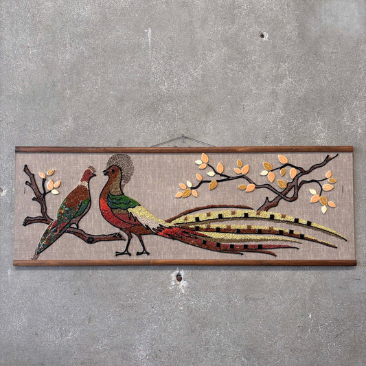 Mid Century Modern Peacock Gravel Art