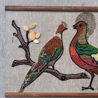 Mid Century Modern Peacock Gravel Art