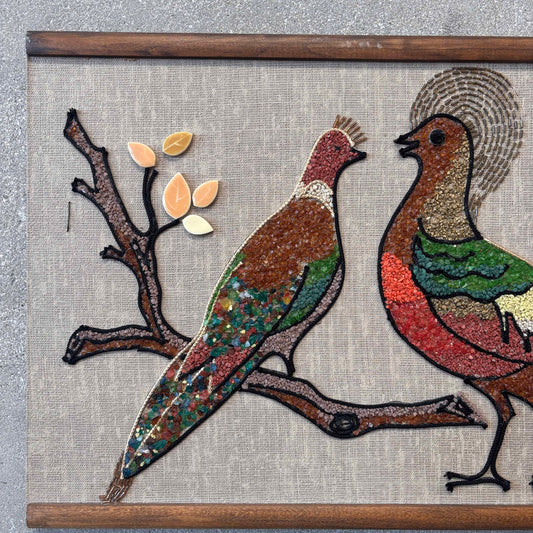 Mid Century Modern Peacock Gravel Art