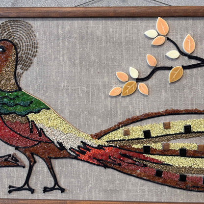Mid Century Modern Peacock Gravel Art