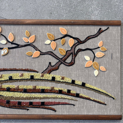 Mid Century Modern Peacock Gravel Art