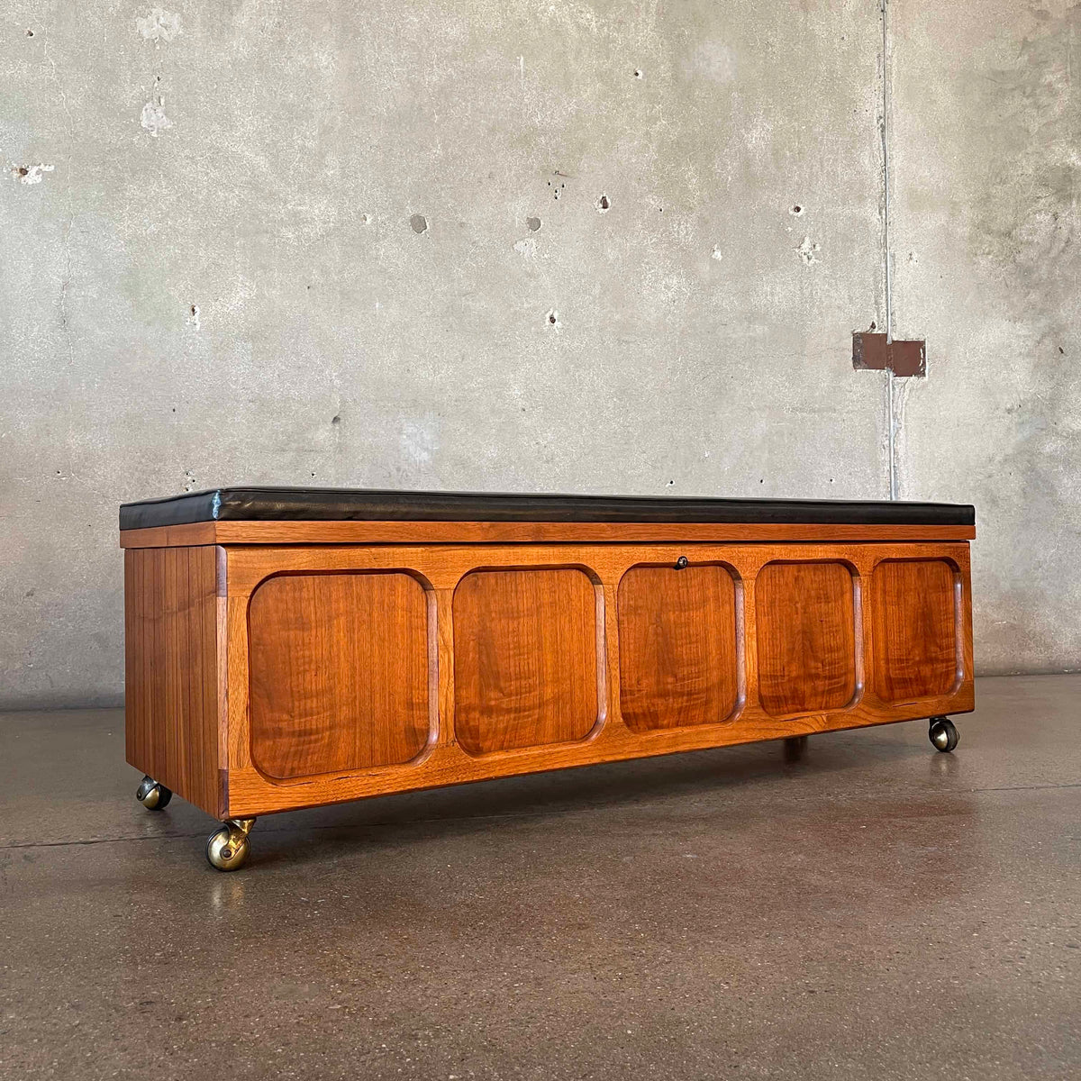 Mid Century Modern Lane Cedar Walnut Hope Chest-Bench