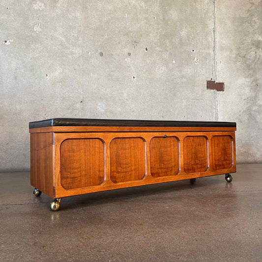 Mid Century Modern Lane Cedar Walnut Hope Chest-Bench