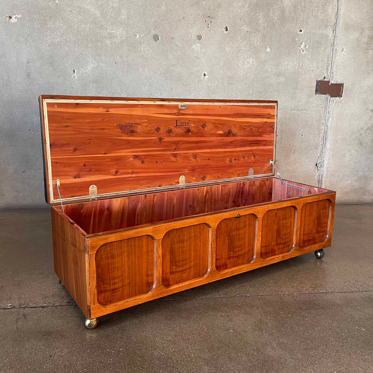 Mid Century Modern Lane Cedar Walnut Hope Chest-Bench