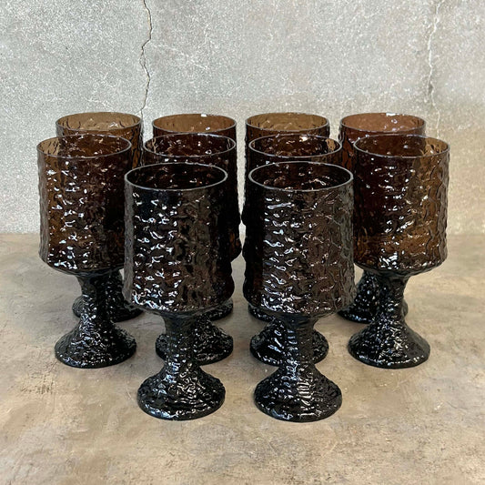 Set of 10 MCM Lenox Hand Blown Tall Goblets