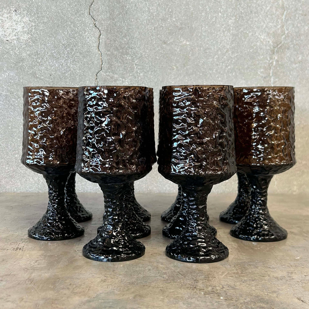 Set of 10 MCM Lenox Hand Blown Tall Goblets