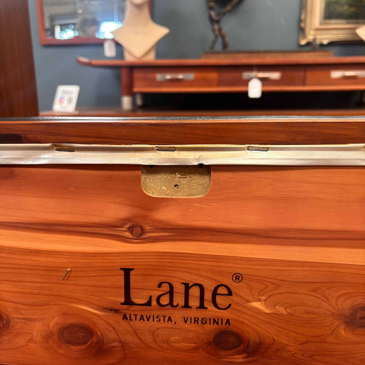 Mid Century Modern Lane Cedar Walnut Hope Chest-Bench