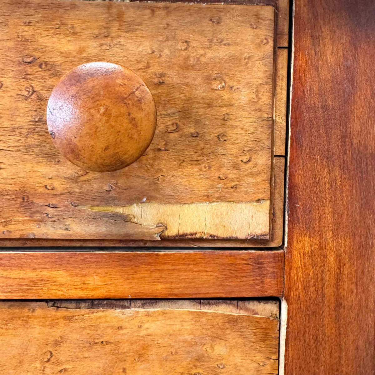 Antique Chest of Drawers w/ Burl Veneer