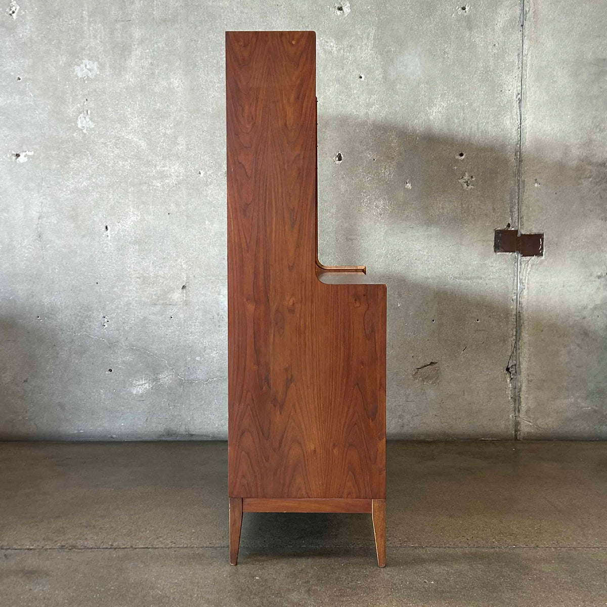 Mid Century Modern Walnut Hutch Cabinet by Cavalier