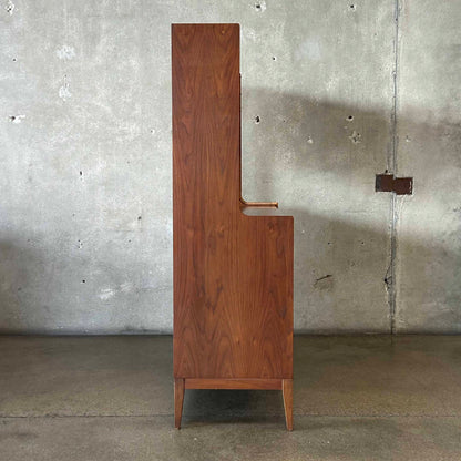 Mid Century Modern Walnut Hutch Cabinet by Cavalier