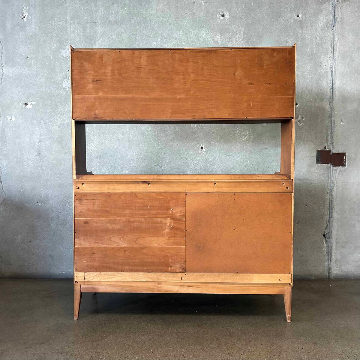Mid Century Modern Walnut Hutch Cabinet by Cavalier