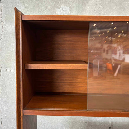 Mid Century Modern Walnut Hutch Cabinet by Cavalier