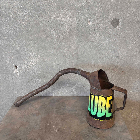 Vintage Oil Can Hand Painted Lube
