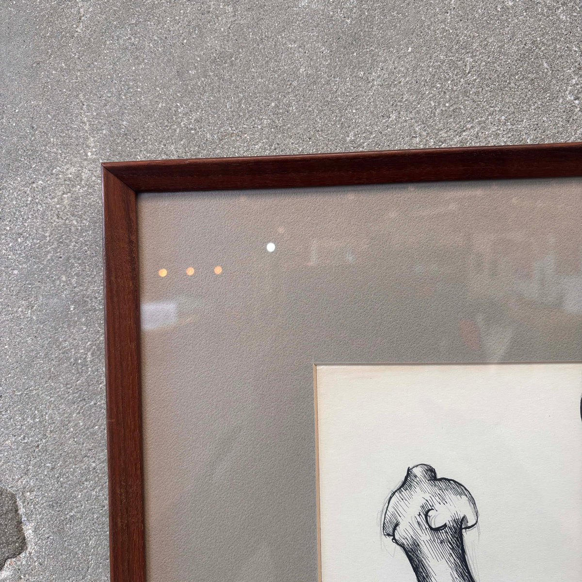 Original Figurative Study By Stanley Lewis Pen On Paper 1956 Canada