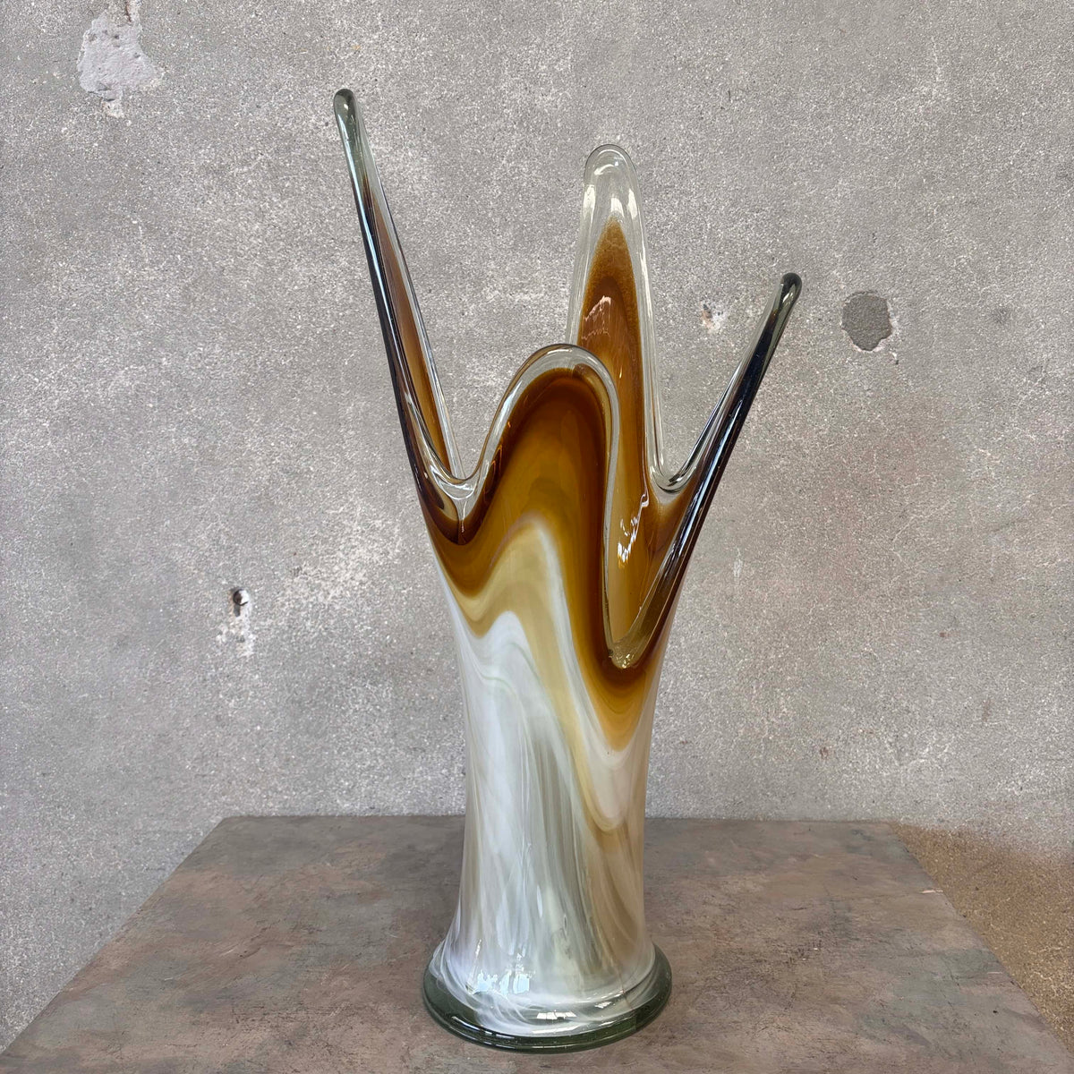 Mid Century Modern Murano Style Swung Vase