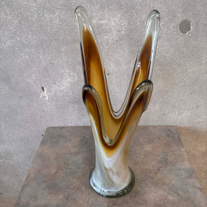 Mid Century Modern Murano Style Swung Vase
