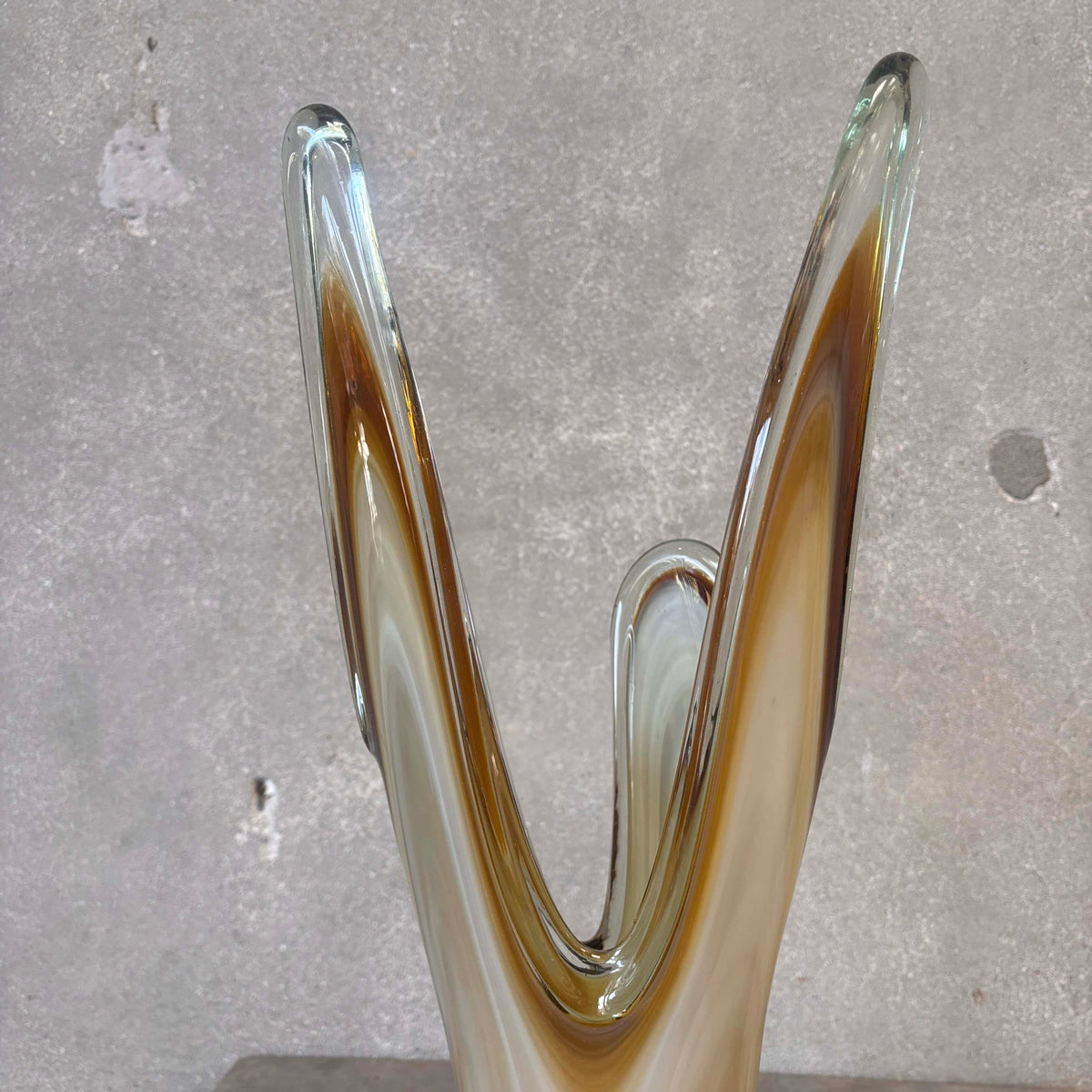 Mid Century Modern Murano Style Swung Vase
