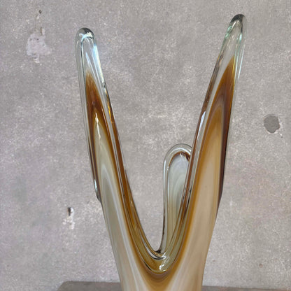 Mid Century Modern Murano Style Swung Vase