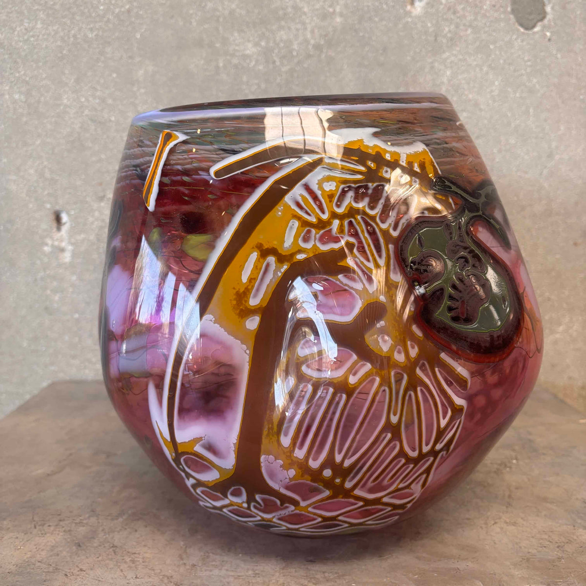 Vintage Fused Glass Bowl By Rick Beck Signed + Numbered