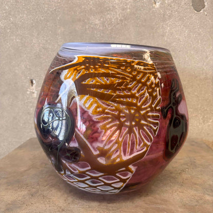 Vintage Fused Glass Bowl By Rick Beck Signed + Numbered