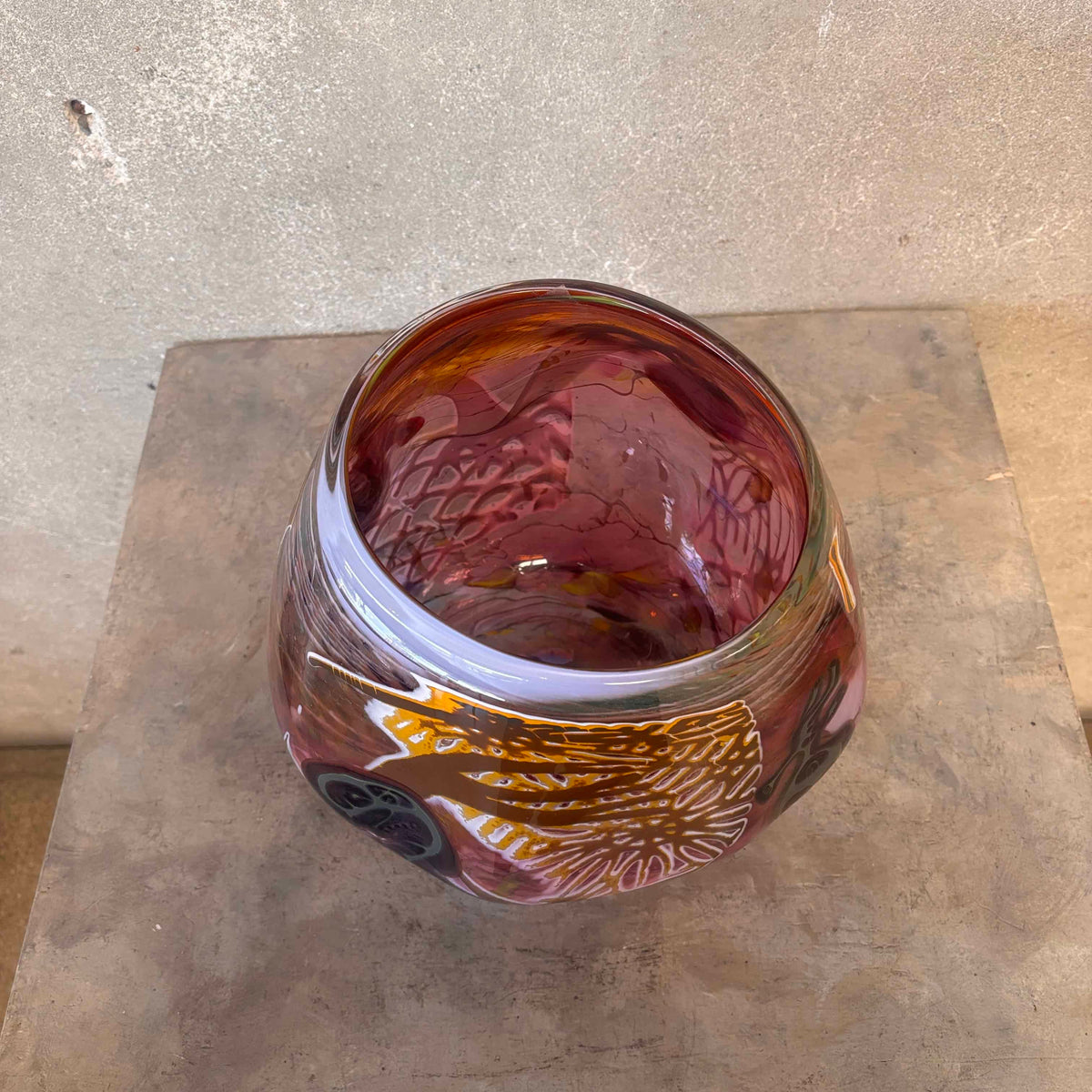 Vintage Fused Glass Bowl By Rick Beck Signed + Numbered