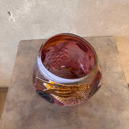 Vintage Fused Glass Bowl By Rick Beck Signed + Numbered