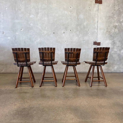Vintage Set Of 4 Swivel Dining Chairs