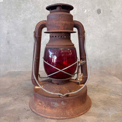 Rustic Dietz Little Giant Lantern With Red Globe