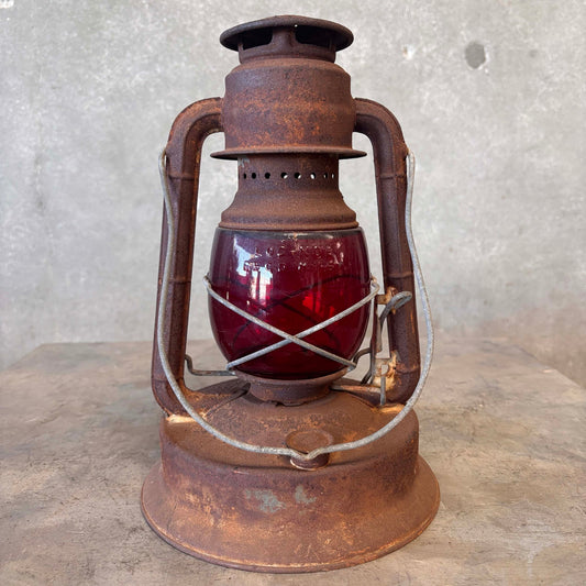 Rustic Dietz Little Giant Lantern With Red Globe