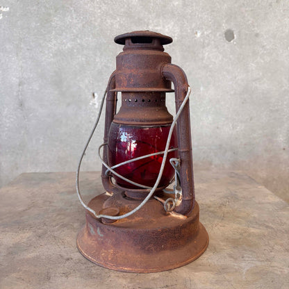 Rustic Dietz Little Giant Lantern With Red Globe