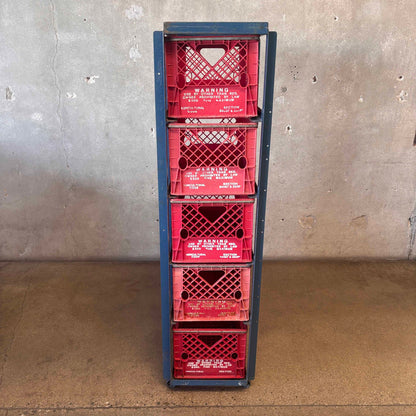 Tall Industrial Milk Crate Rack (Blue)