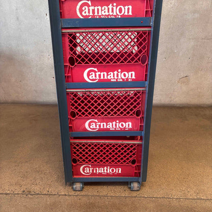 Tall Industrial Milk Crate Rack (Blue)