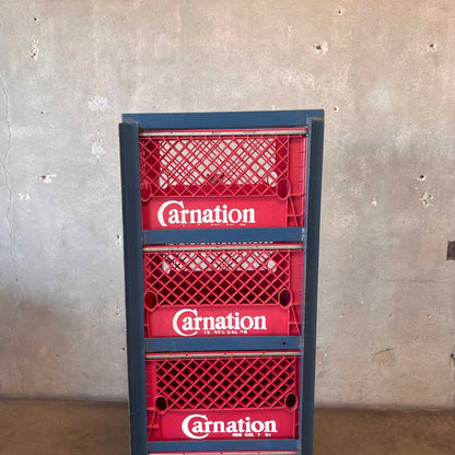 Tall Industrial Milk Crate Rack (Blue)