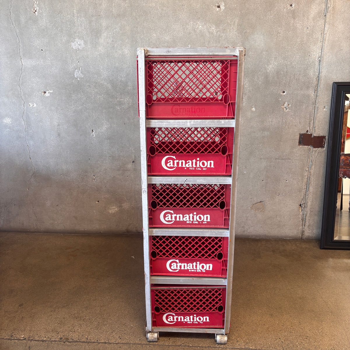 Tall Industrial Milk Crate - Grey