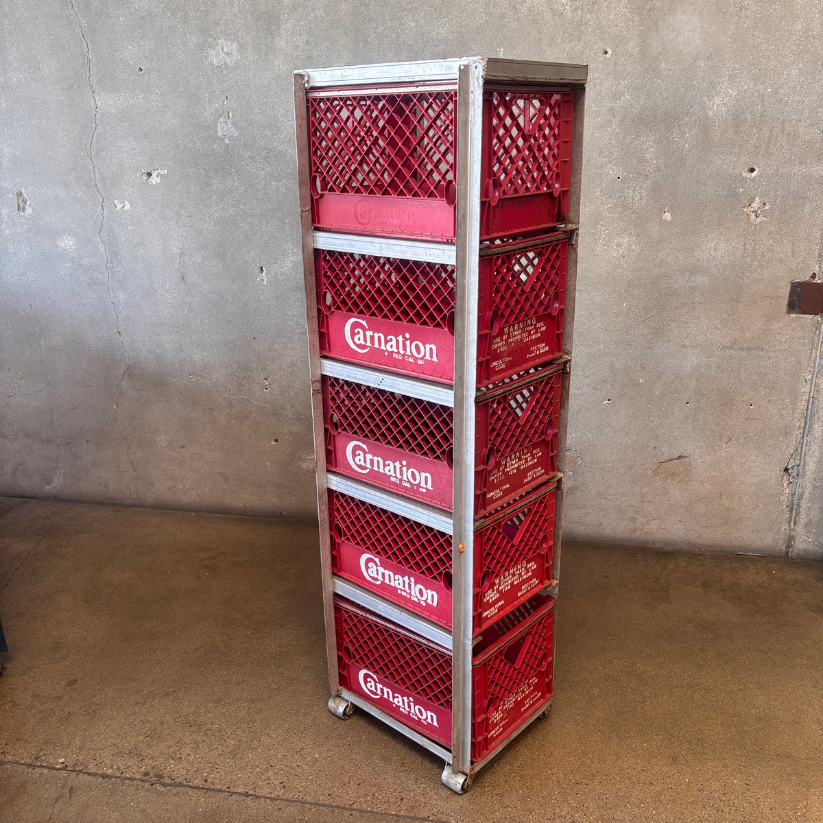 Tall Industrial Milk Crate - Grey