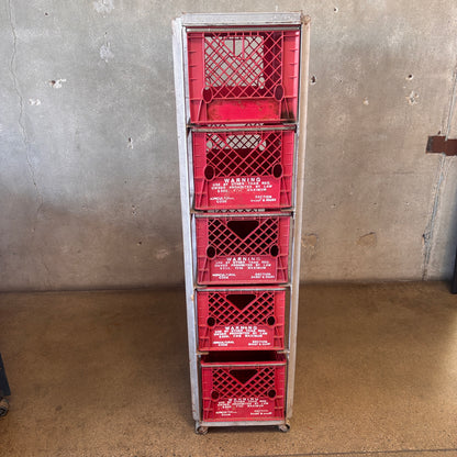 Tall Industrial Milk Crate - Grey