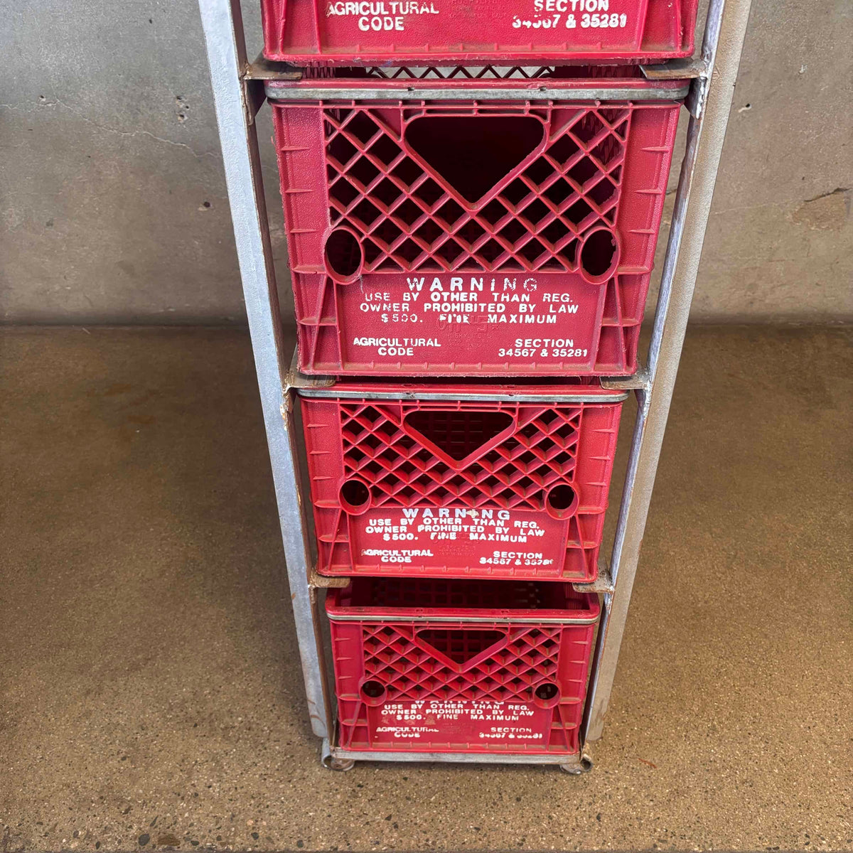 Tall Industrial Milk Crate - Grey