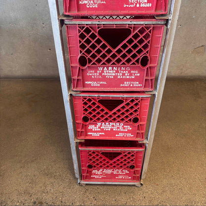 Tall Industrial Milk Crate - Grey