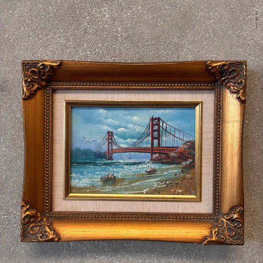 Golden Gate S.F. Bridge Miniature Oil Painting