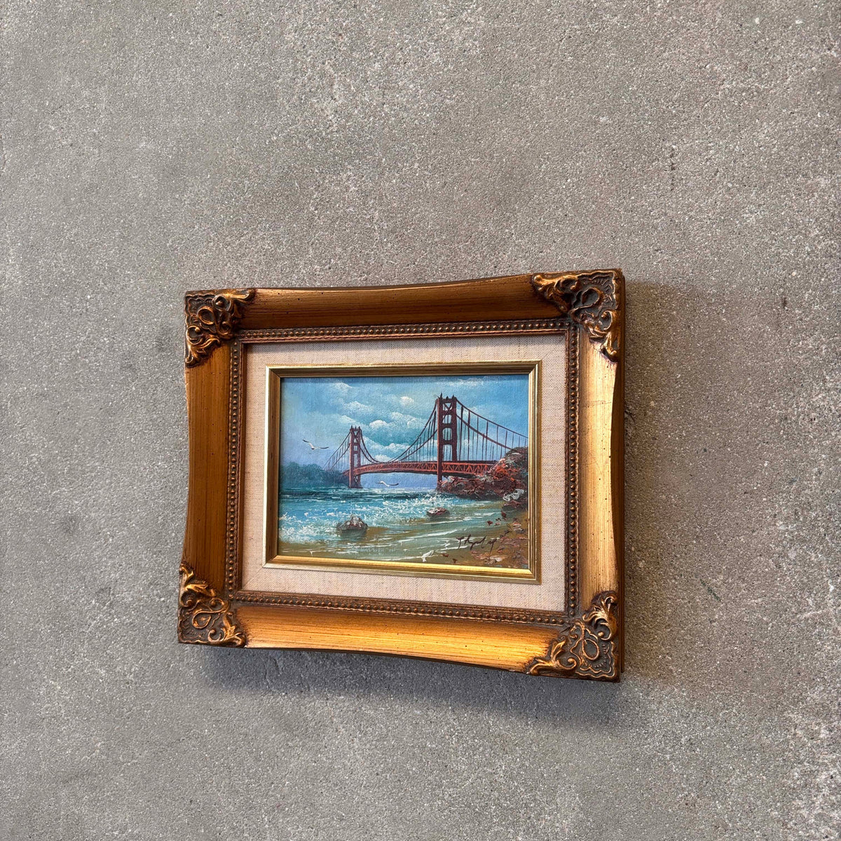 Golden Gate S.F. Bridge Miniature Oil Painting