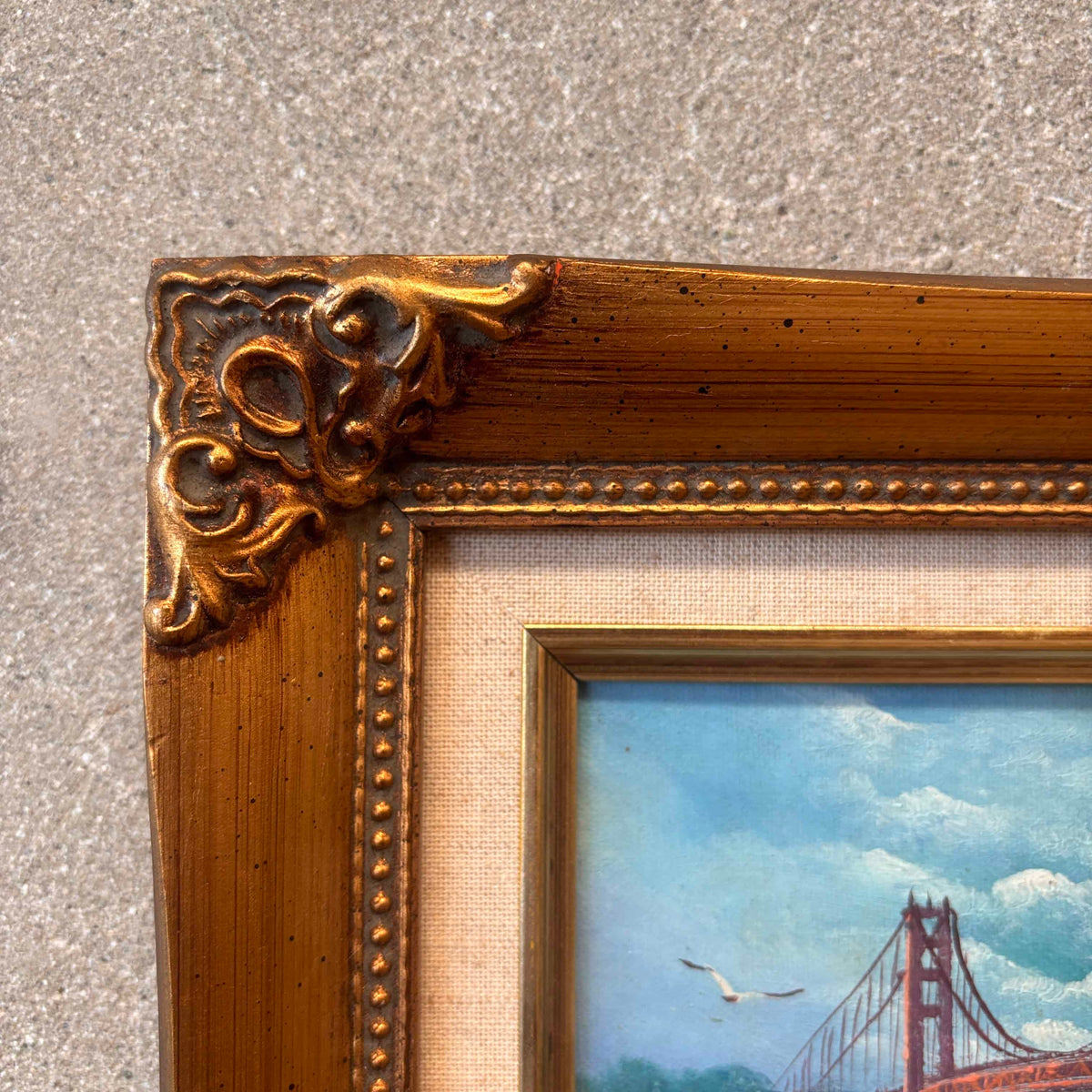 Golden Gate S.F. Bridge Miniature Oil Painting