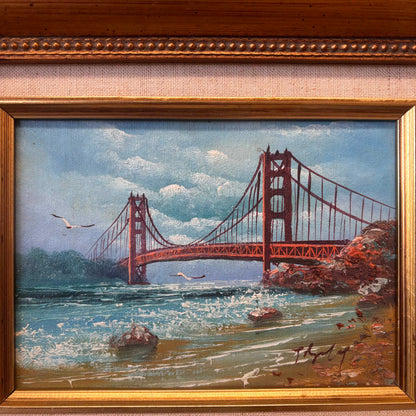 Golden Gate S.F. Bridge Miniature Oil Painting