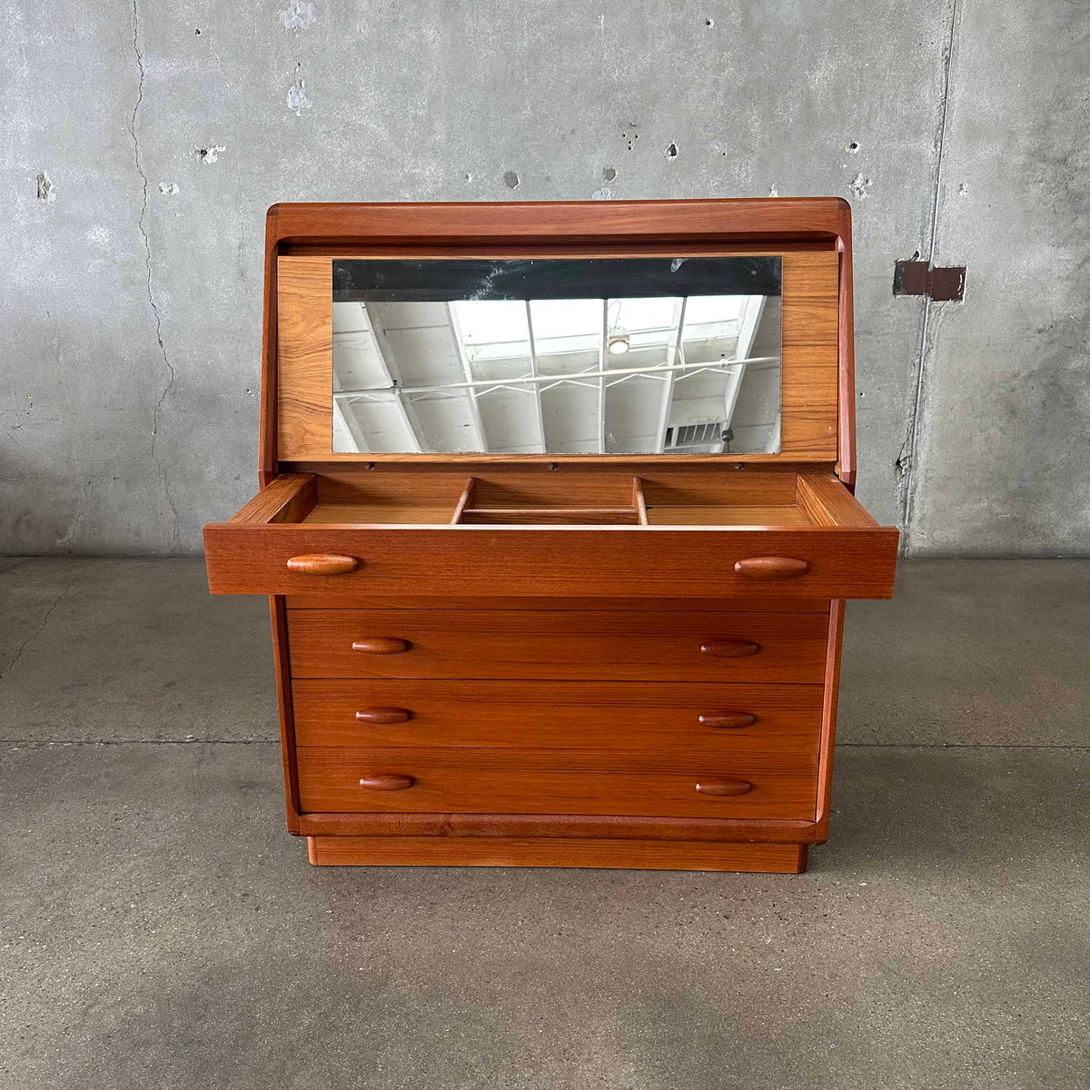 Danish Teak Vanity/Secretary by Dyrlund