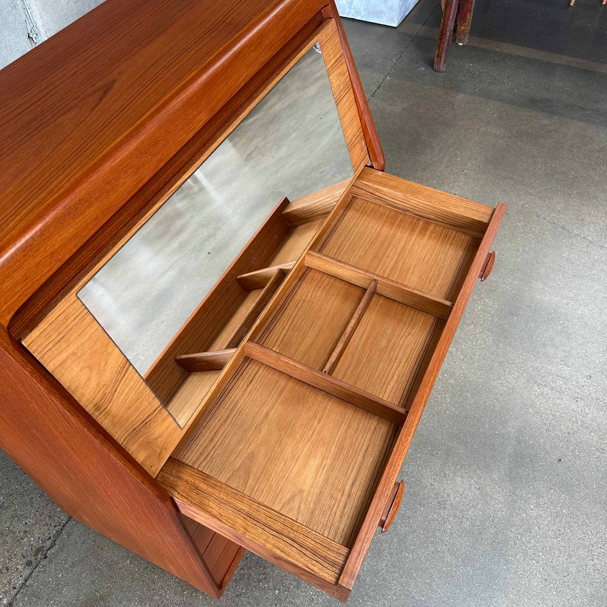 Danish Teak Vanity/Secretary by Dyrlund